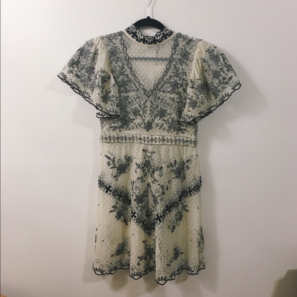 ZARA NWT LACE BEADED DRESS - Picture 1 of 7